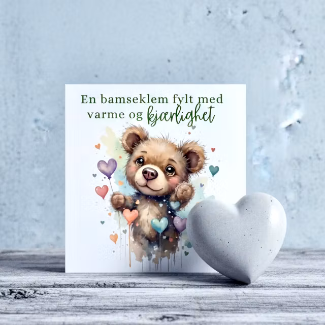 Bursdagskort - Bamseklem