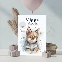 Vipps Bursdagskort - Hjertehund