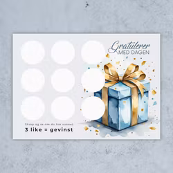 Skrap og vinn - Bursdagskort