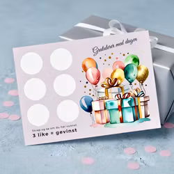 Skrap og vinn - Bursdagskort