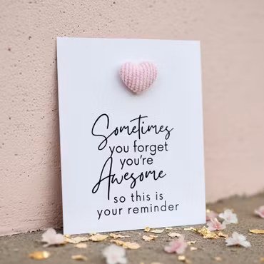 You are Awesome Pockethug - Lys Rosa Kordfløyel Hjerte