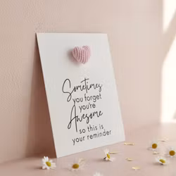 You are Awesome Pockethug - Lys Rosa Kordfløyel Hjerte