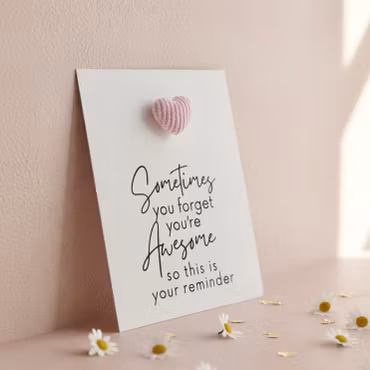 You are Awesome Pockethug - Lys Rosa Kordfløyel Hjerte