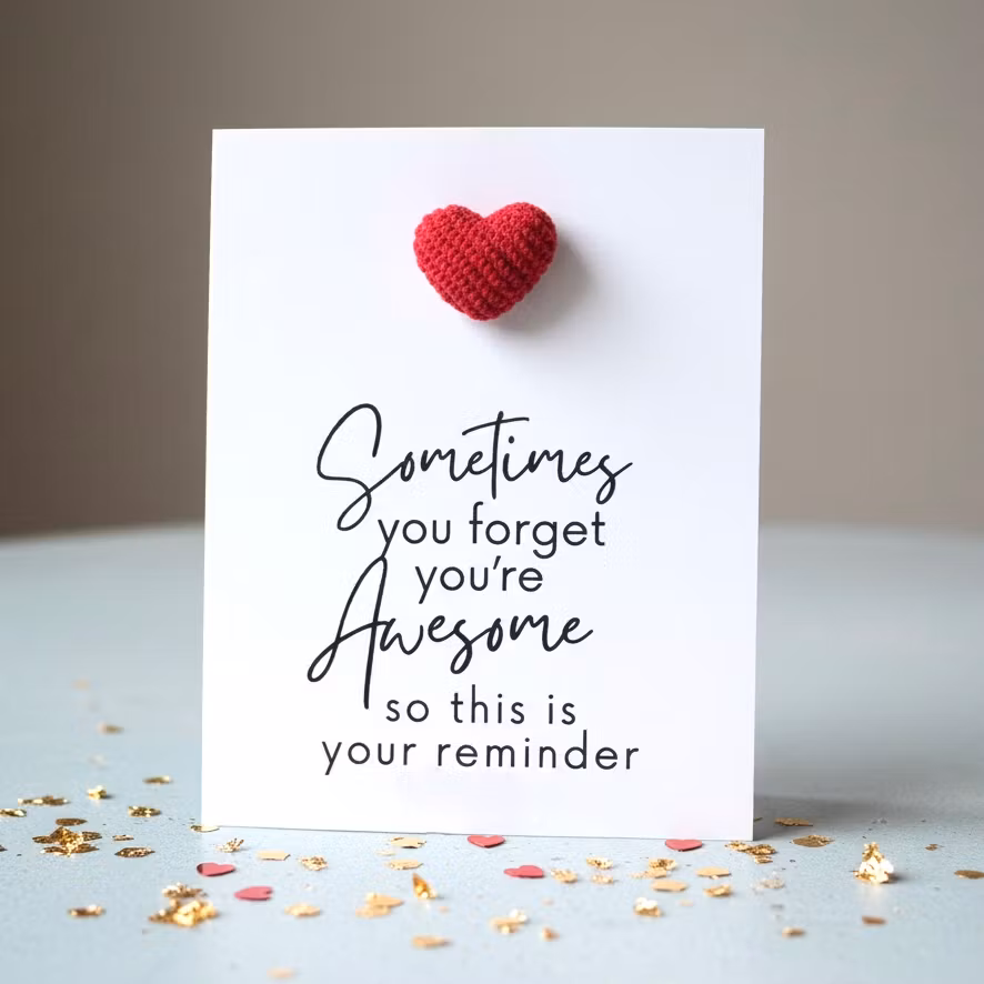 You are Awesome Pockethug - Rødt Kordfløyel Hjerte