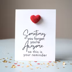 You are Awesome Pockethug - Rødt Kordfløyel Hjerte