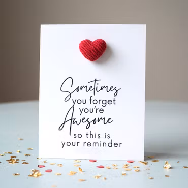 You are Awesome Pockethug - Rødt Kordfløyel Hjerte