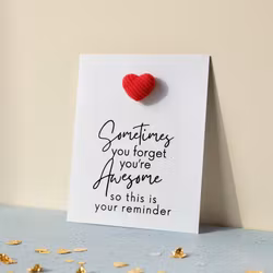 You are Awesome Pockethug - Rødt Kordfløyel Hjerte