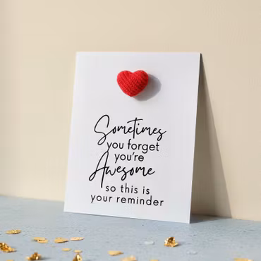 You are Awesome Pockethug - Rødt Kordfløyel Hjerte