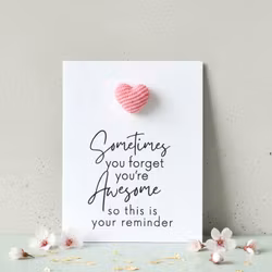 You are Awesome Pockethug - Rosa Kordfløyel Hjerte