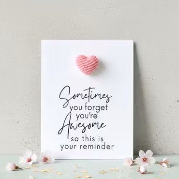 You are Awesome Pockethug - Rosa Kordfløyel Hjerte