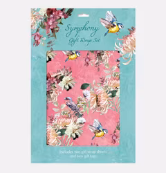 Gavepapir Set - Blomster og Fugler