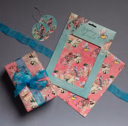 Gavepapir Set - Blomster og Fugler