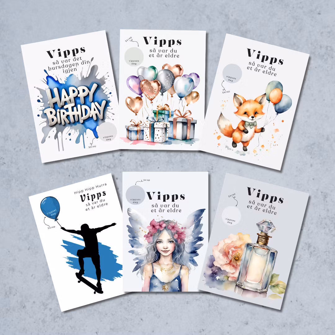 6pk Vipps Bursdagskort