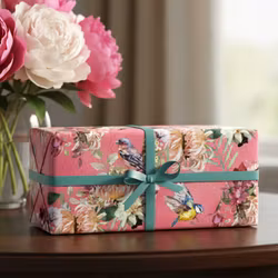 Gavepapir Set - Blomster og Fugler