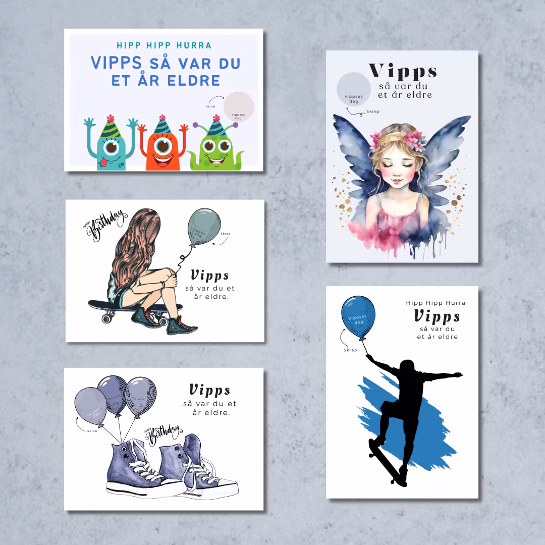 5pk Vipps Bursdagskort