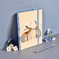 A6 Notatbok - Kissing Hares