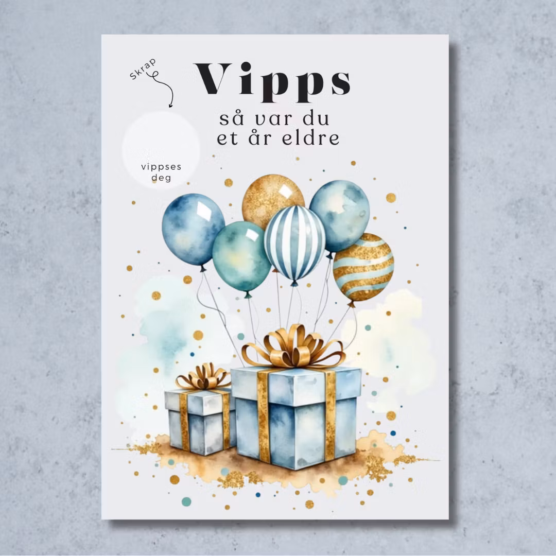 Vipps Bursdagskort - Gaver og Ballonger