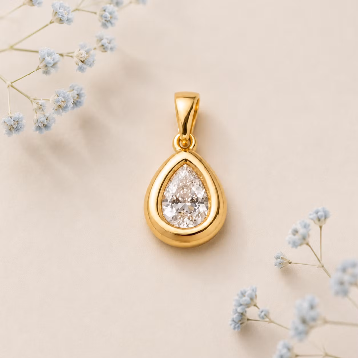 CHARM - Elegant Gullbelagt Dråpeanheng
