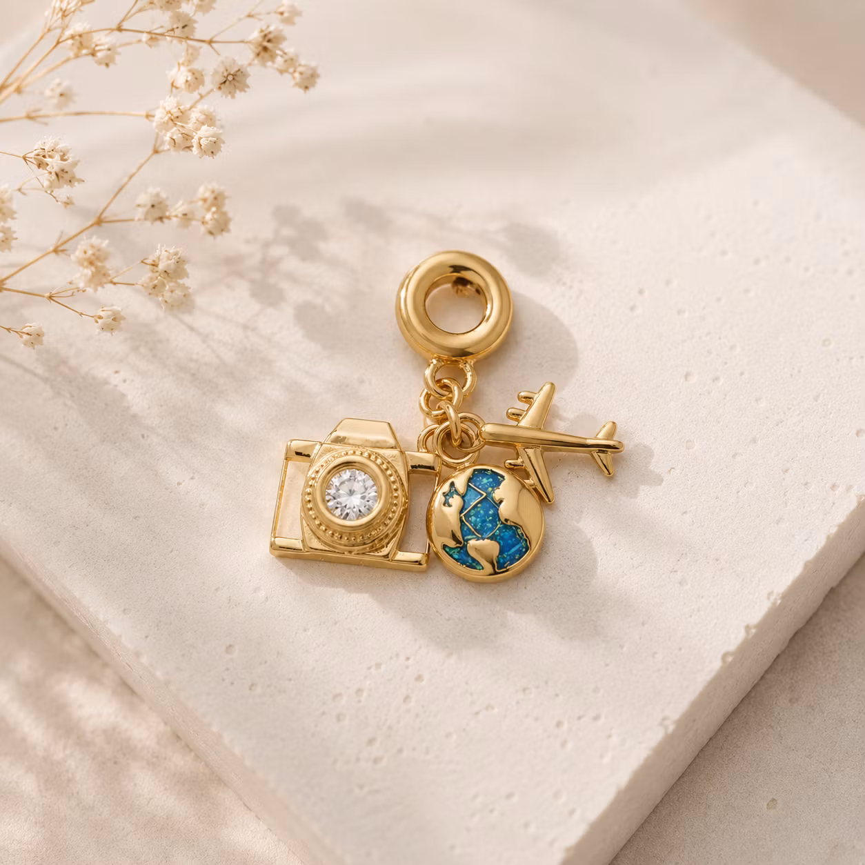 Travel Charm Gullkjede