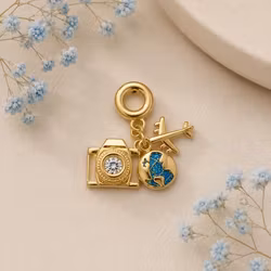 Travel Charm Gullkjede