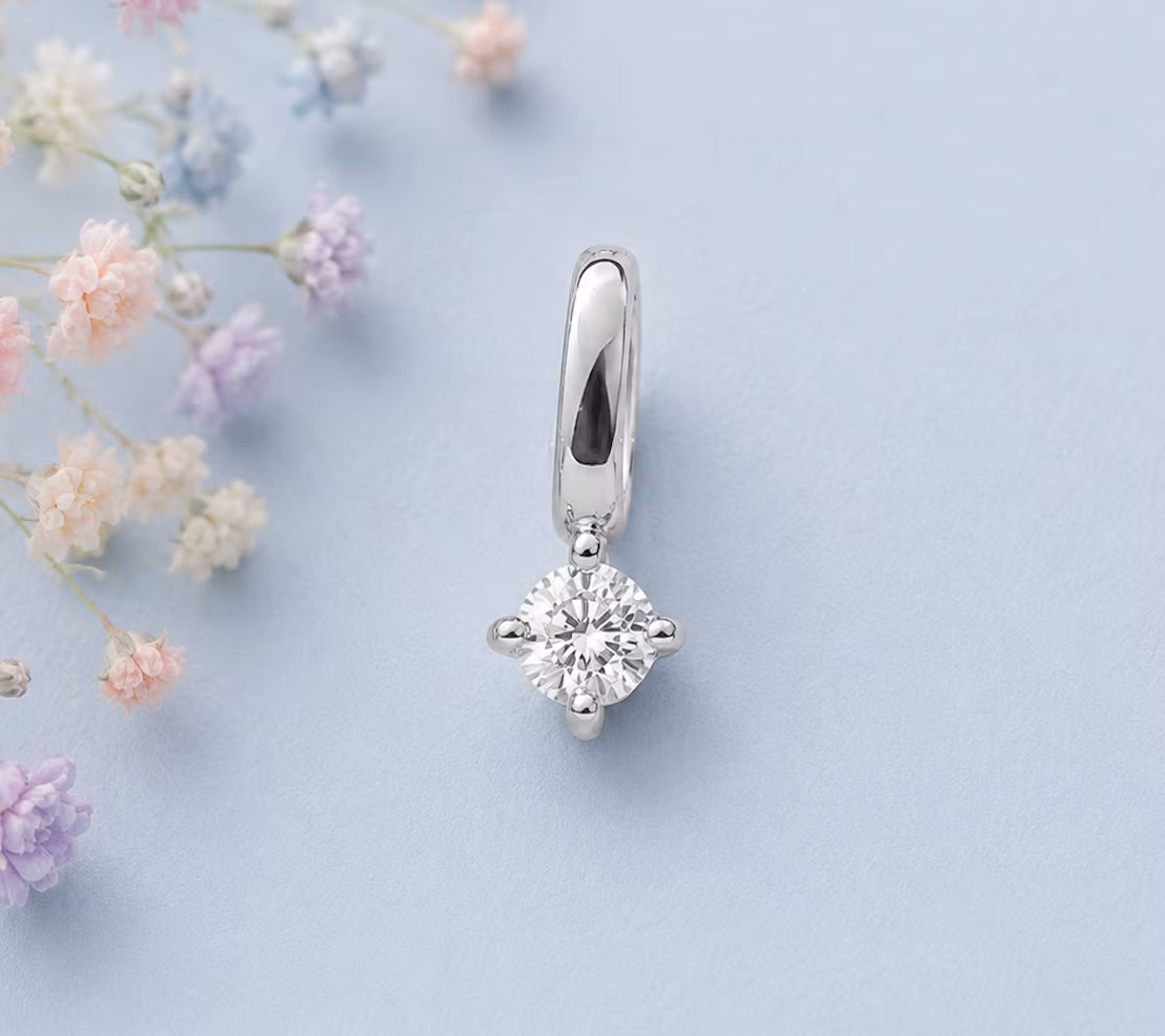 Crystal Silver Charm