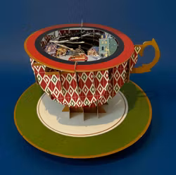 A Cup of Tea Pop Up Card - Christmas Village