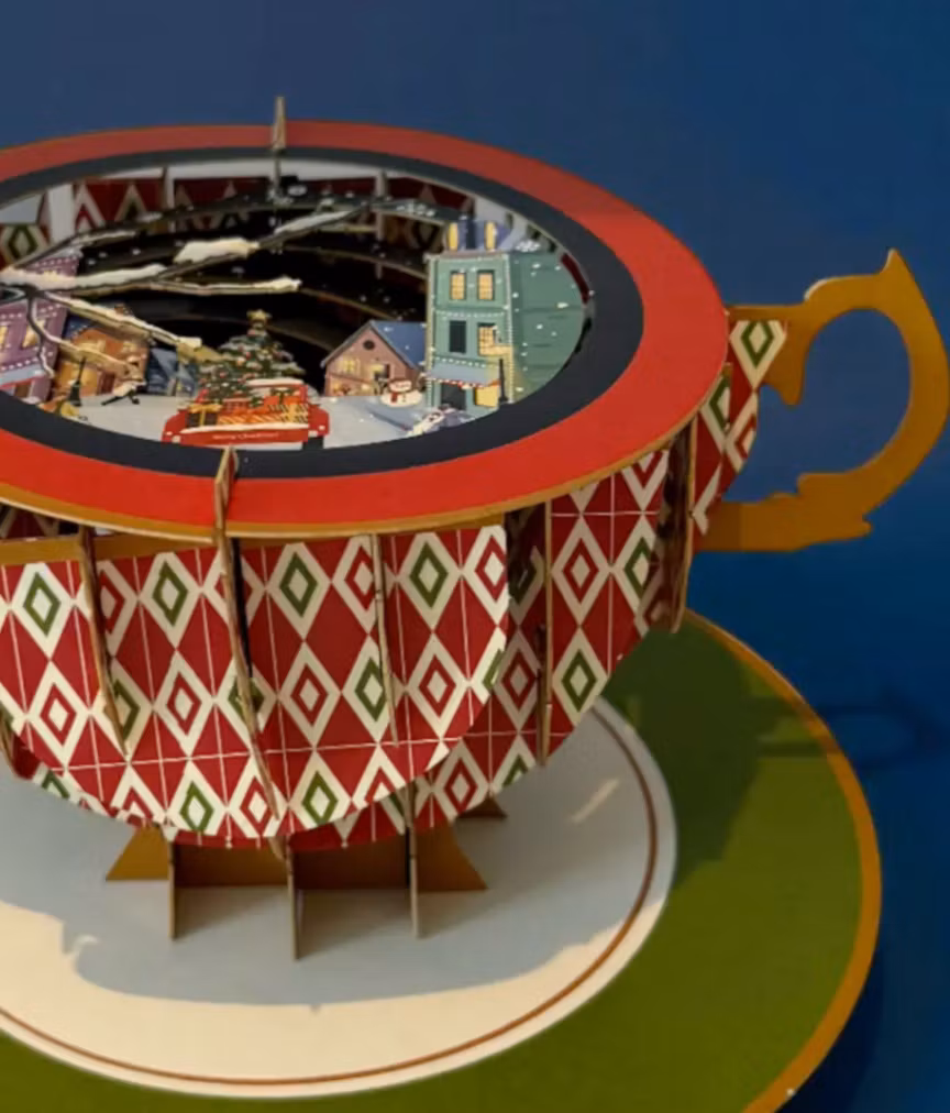 A Cup of Tea Pop Up Card - Christmas Village