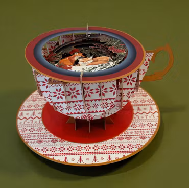 A Cup of Tea Pop Up Card - Winter Fox Tea