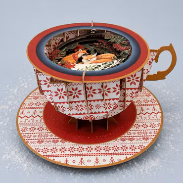 A Cup of Tea Pop Up Card - Winter Fox Tea