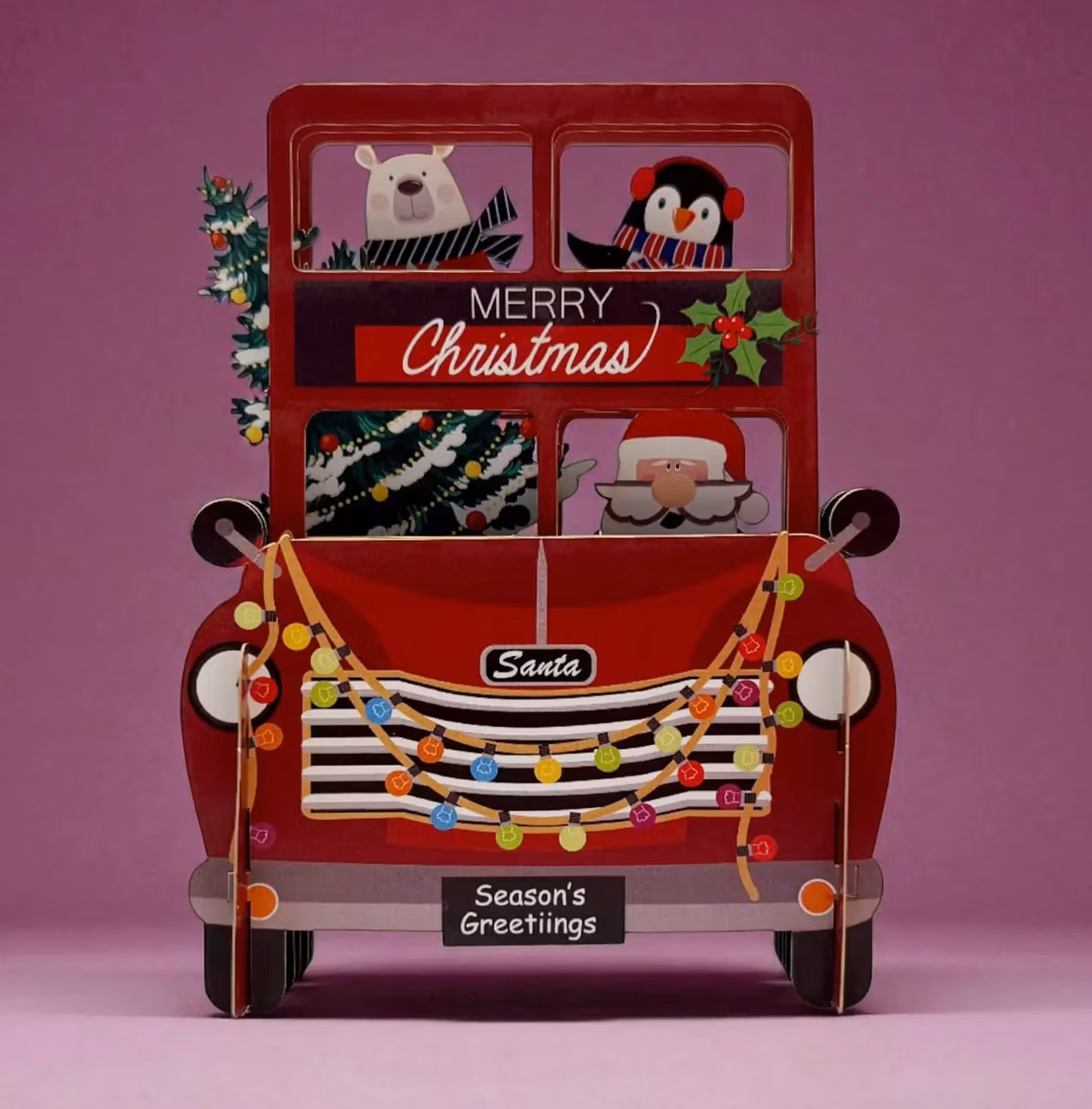 Alljoy Design -  Popup Julekort - Julebuss