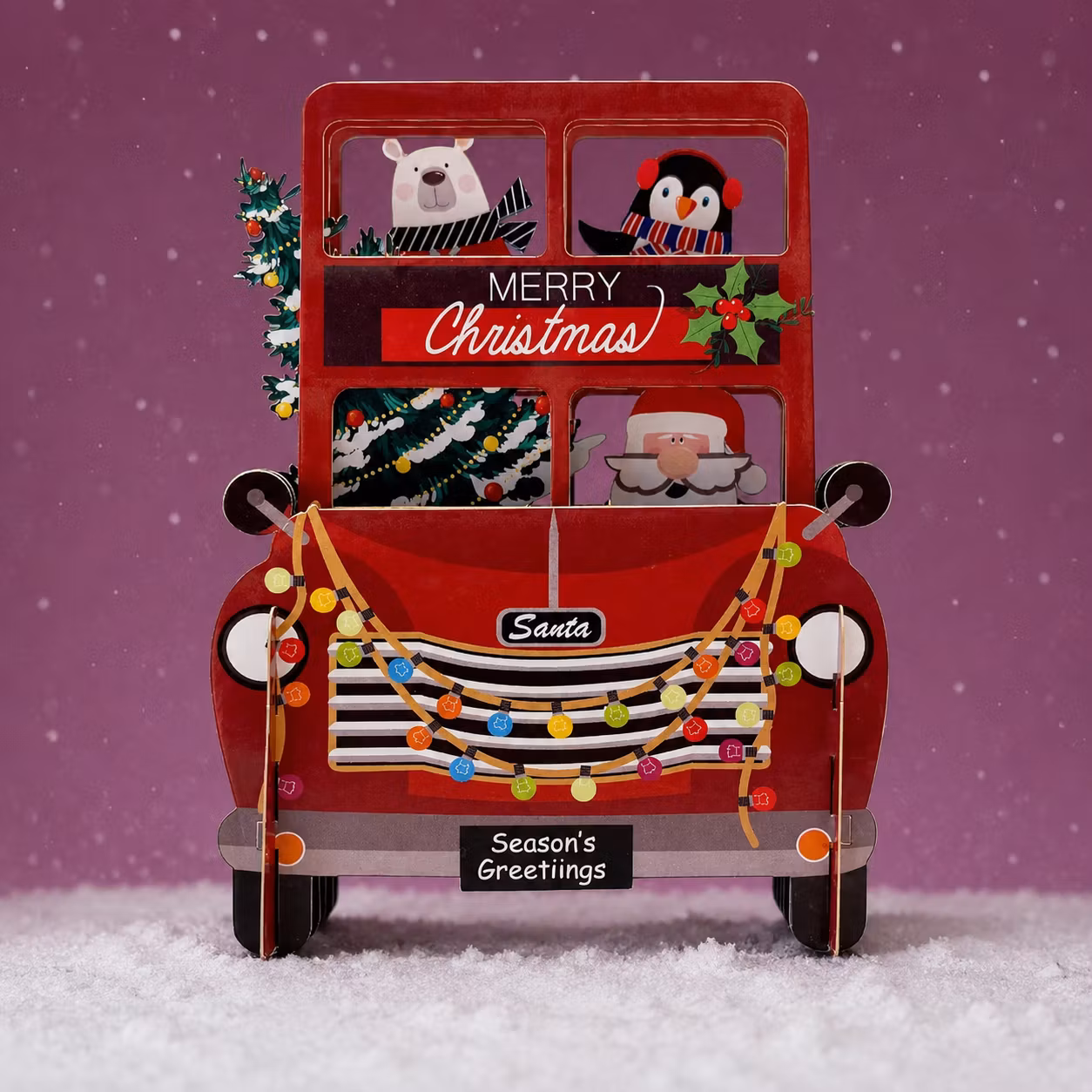 Alljoy Design -  Popup Julekort - Julebuss