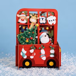 Alljoy Design -  Popup Julekort - Julebuss