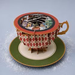 A Cup of Tea Pop Up Card - Christmas Village