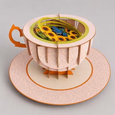A Cup of Tea Pop Up Card - Solsikker