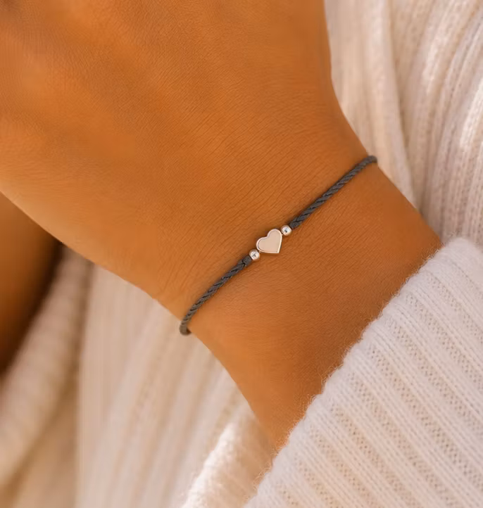 Bali Bliss Armbånd - Hjerte - Gråblå