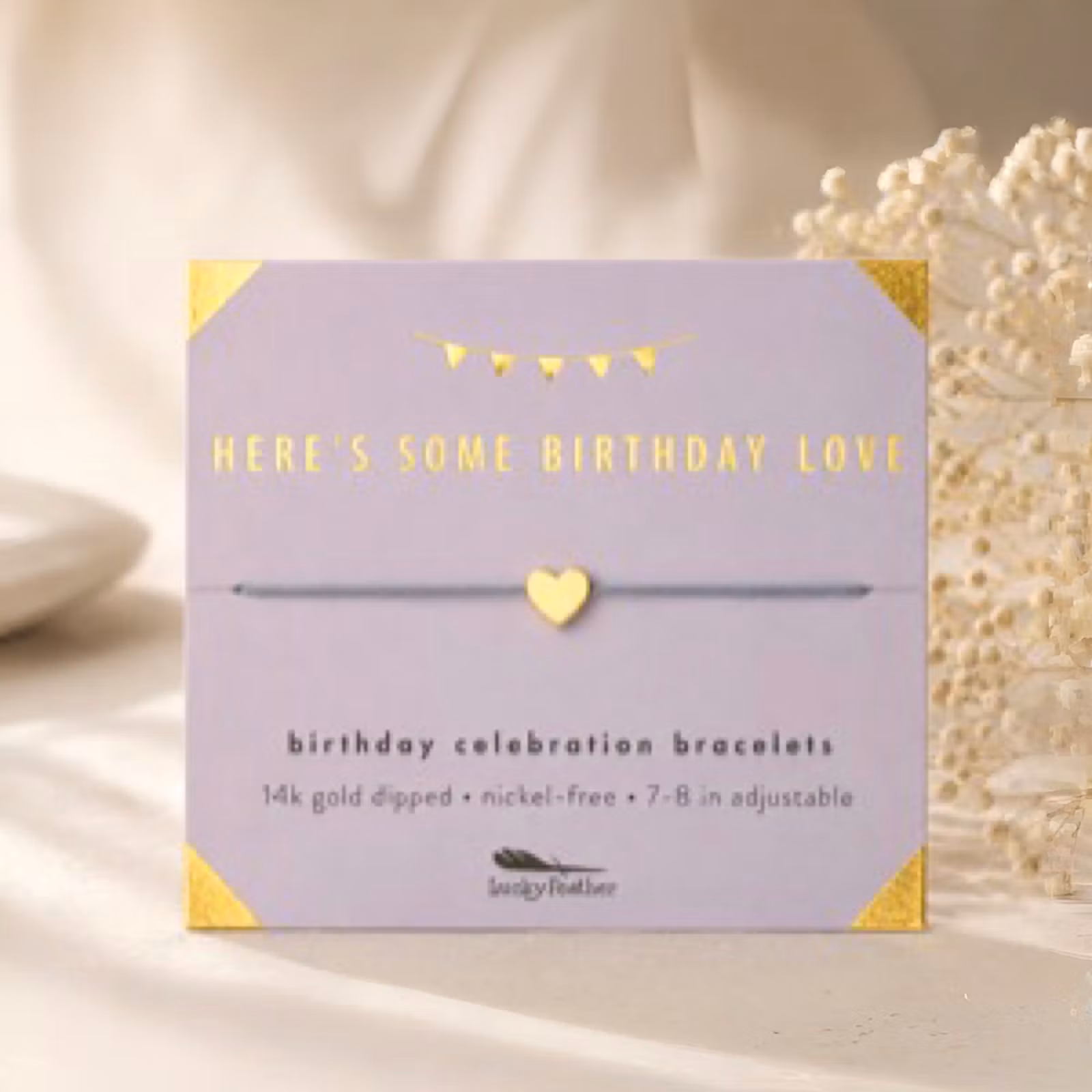 Lucky Feather - Birthday Love Bracelet - Heart