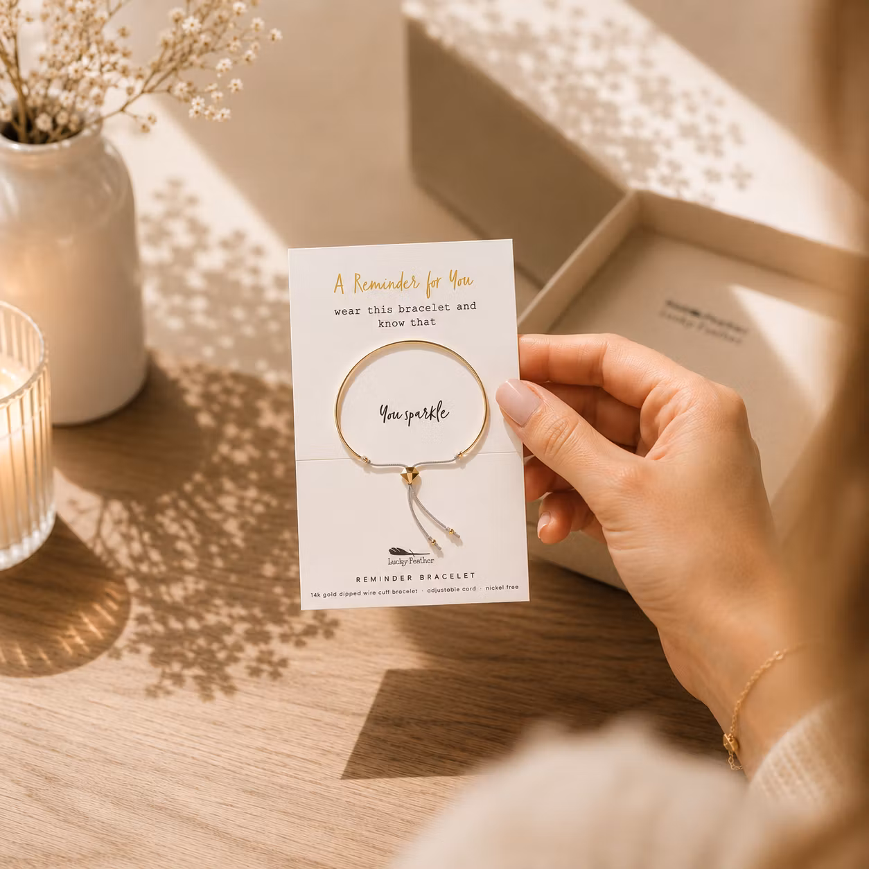 Lucky Feather - "You SPARKLE" Bracelet