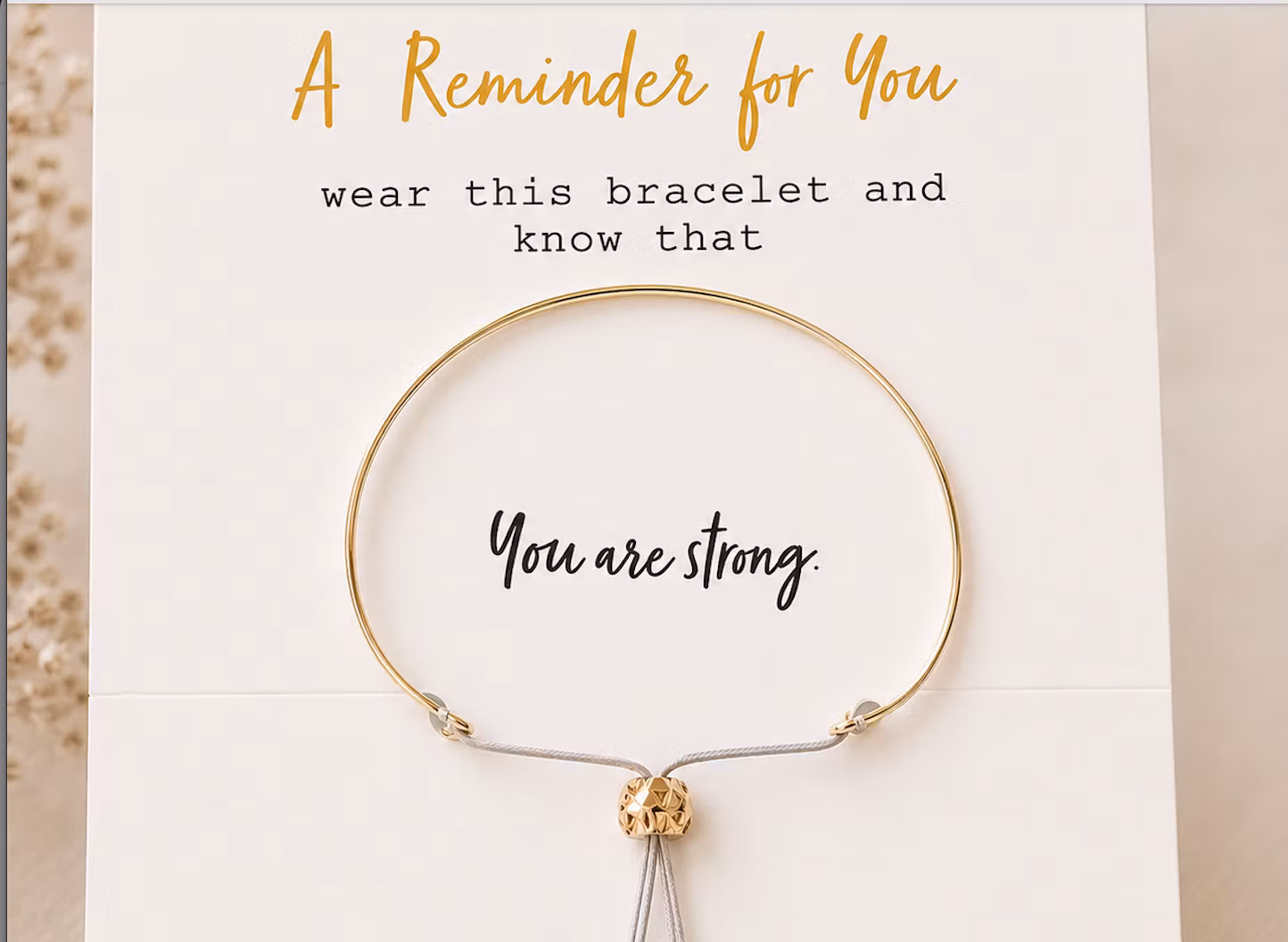 Lucky Feather - "You are STRONG" Bracelet