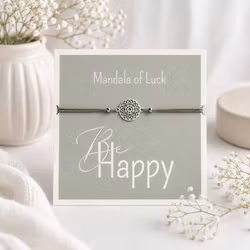 Crystals HCA Jewellery -  "Be Happy Bracelet" -SILVER plated Mandala of Luck