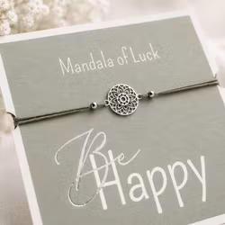 Crystals HCA Jewellery -  "Be Happy Bracelet" -SILVER plated Mandala of Luck