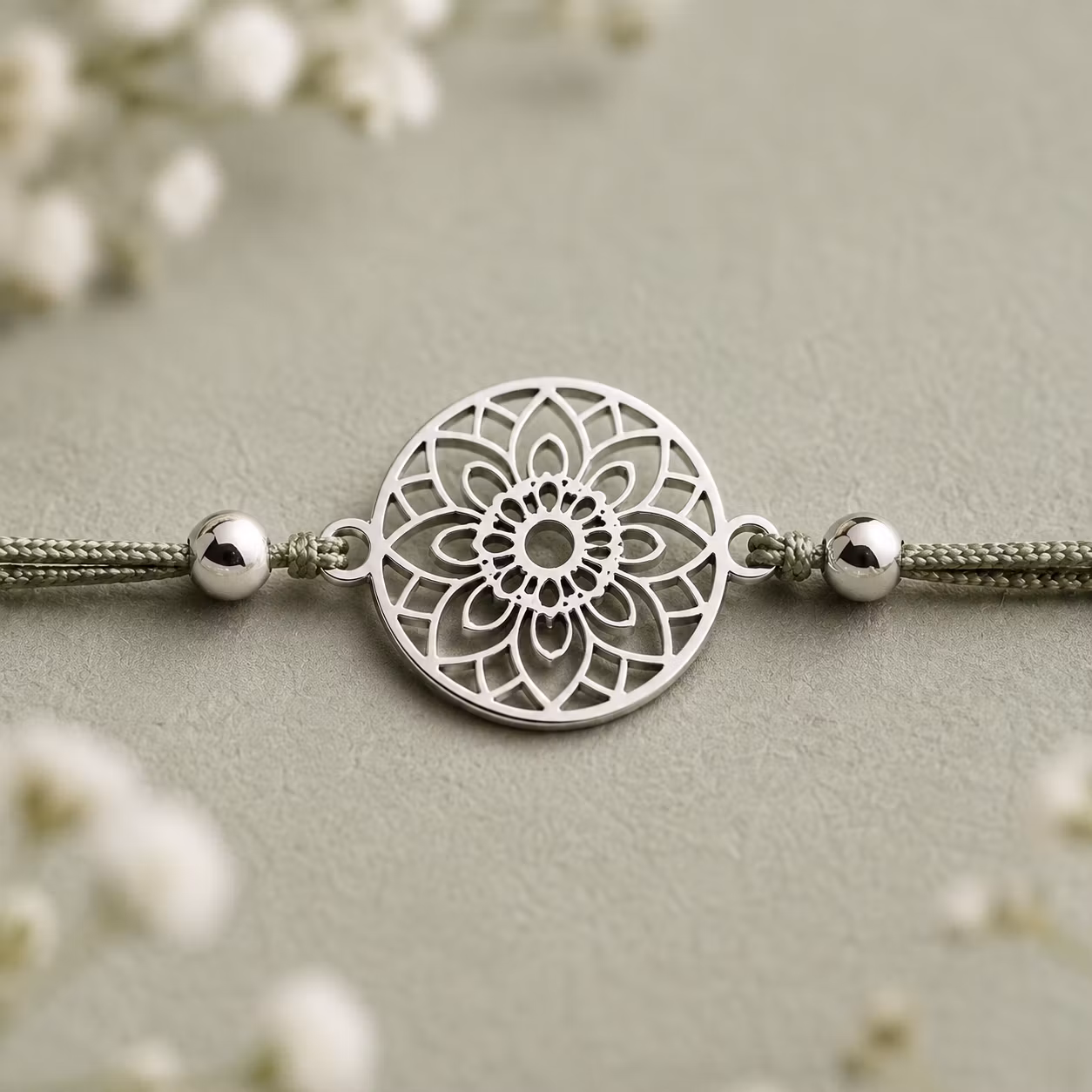 Crystals HCA Jewellery -  "Be Happy Bracelet" -SILVER plated Mandala of Luck
