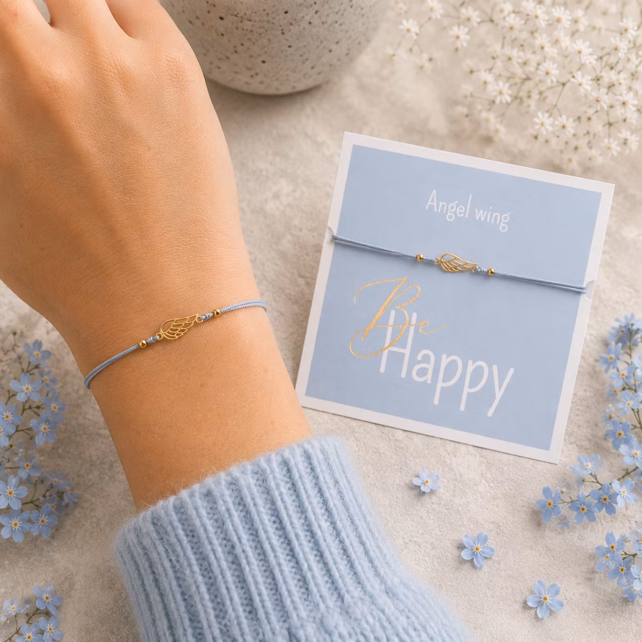 Crystals HCA Jewellery -  "Be Happy Bracelet" -  Angel Wing