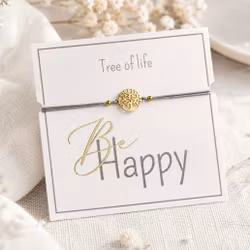 Crystals HCA Jewellery -  "Be Happy Bracelet" - Goldplated  Tree of Life