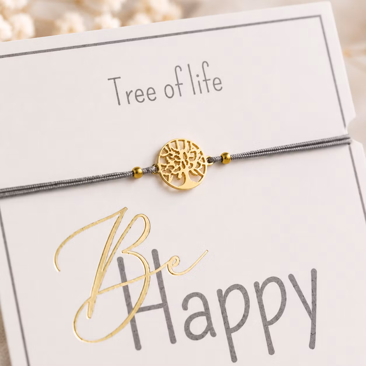 Crystals HCA Jewellery -  "Be Happy Bracelet" - Goldplated  Tree of Life