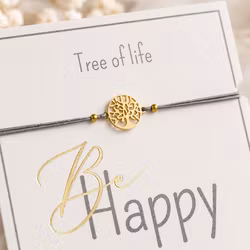 Crystals HCA Jewellery -  "Be Happy Bracelet" - Goldplated  Tree of Life