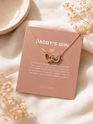 Everly Made - Linked Heart - Pappas Jente - Gullkjede