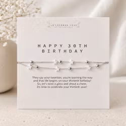 Letterbox Love - 30th Milestone Birthday Silver Bracelet