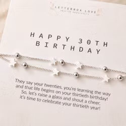 Letterbox Love - 30th Milestone Birthday Silver Bracelet