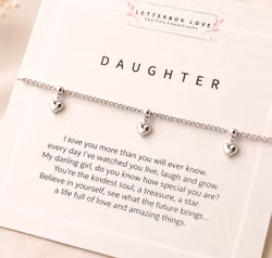 Letterbox Love - Daughter Wish  Silver Bracelet