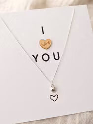 I ♥ YOU - kort med sølvkjede